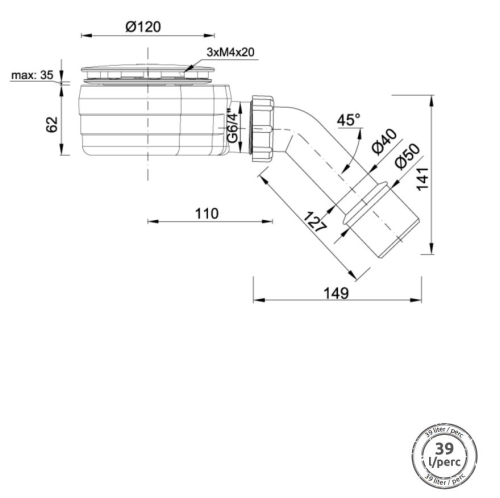 Radaway Doros D 120x80 cm szögletes zuhanytálca, fehér SDRD1280-01