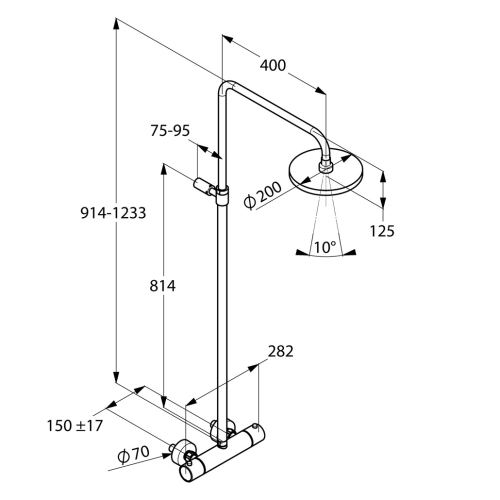 Kludi A-qa THM Mono Shower System 6608105-00