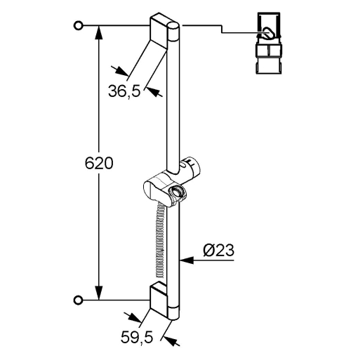 Kludi A-qa 60 cm-es falirúd 6571005-00