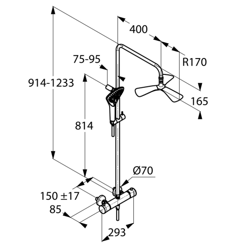 KLUDI FIZZ THERMOSTAT DUAL SHOWER SYSTEM 6709605-00