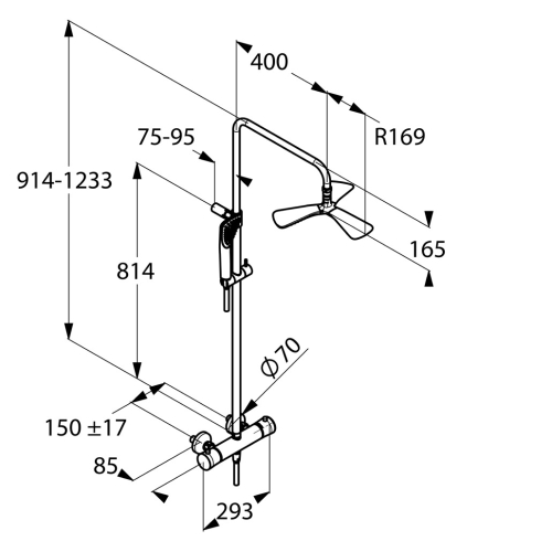 KLUDI FIZZ THERMOSTAT DUAL SHOWER SYSTEM 6709505-00