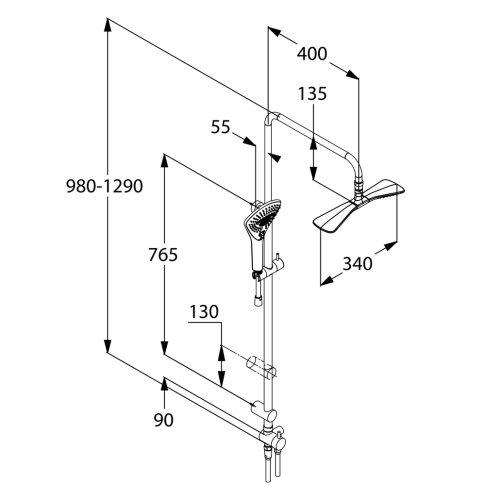 KLUDI FIZZ DUAL SHOWER SYSTEM zuhanyrendszer 6709105-00