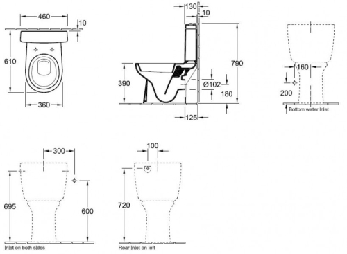 Villeroy & Boch monoblokkos wc kompletten 66691001 + 7729A101