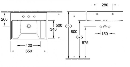 Villeroy & Boch Pure Basic 65x50 cm-es mosdó 71066509