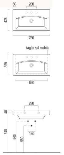 Sapho GSI Losanga 75x42,5 cm mosdó (758711)
