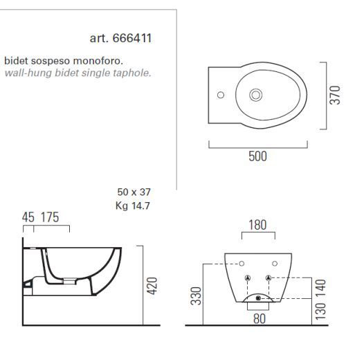 Sapho GSI PANORAMA BASIC fali bidé (666411)