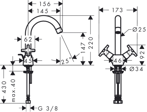 Hansgrohe Logis Classic kétkaros mosdócsaptelep 71270 000 (71270000)