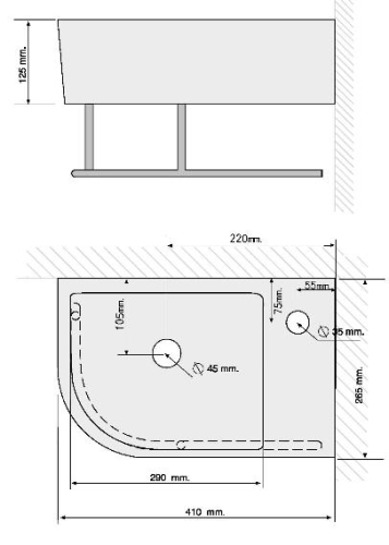 Sapho SMALL PATERNA 41x26,5 cm sarokmosdó, törölközőtartóval (4907)