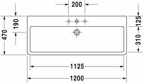 Duravit Vero 120x47 cm mosdó 0454120000