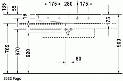 Duravit Vero 100x47 cm mosdó 0454100000