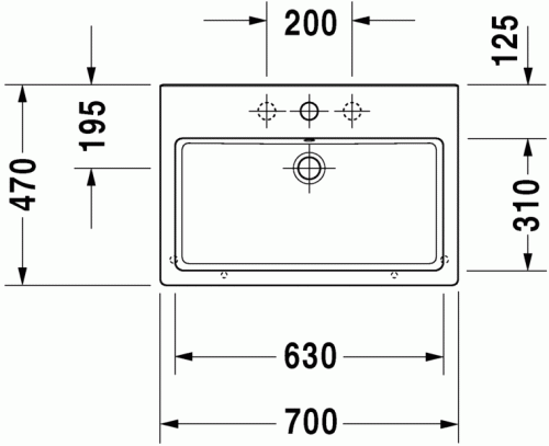 Duravit Vero 70x47 cm mosdó 0454700000