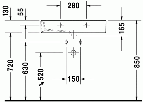 Duravit Vero 70x47 cm mosdó 0454700000