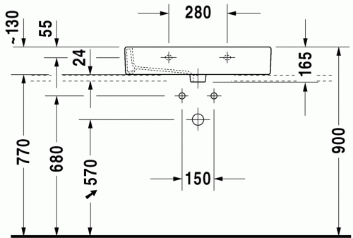 Duravit Vero 70x47 cm mosdó 0454700000
