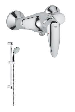 Grohe Eurodisc egykaros fali zuhanycsaptelep + Grohe New Tempesta II  Zuhanyszett (33569001 + 2759800E)