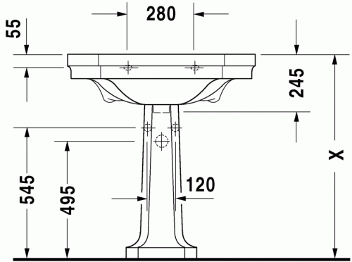 Duravit 1930 80x55 cm-es mosdó 0438800000