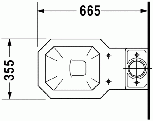 Duravit 1930 alsó kifolyású monoblokkos wc, tartály nélkül 0227010000