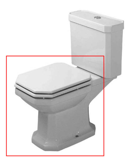 Duravit 1930 alsó kifolyású monoblokkos wc, tartály nélkül 0227010000