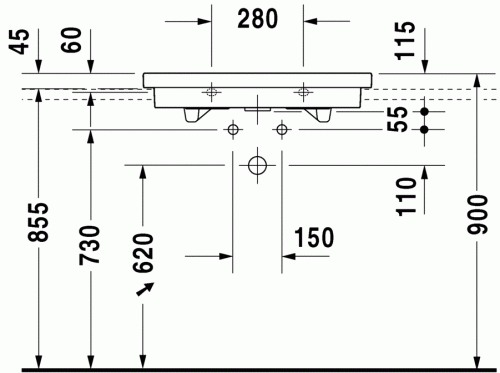 Duravit 2nd floor 70x46 cm mosdó csiszolt 0491700027