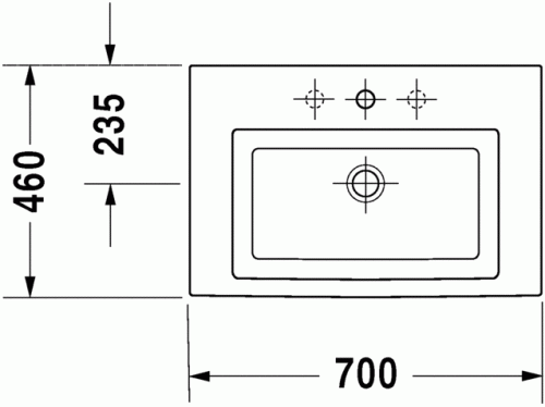 Duravit 2nd floor 70x46 cm mosdó csiszolt 0491700027