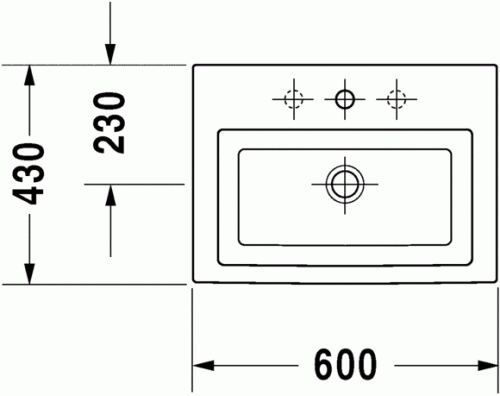 Duravit 2nd floor 60x43 cm mosdó csiszolt 0491600027