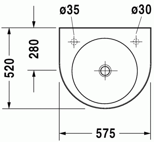 Duravit Architec 57,5x52 cm mosdó csaplyuk jobbra 0449580008