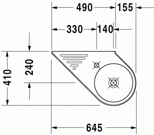 Duravit Architec 64,5x41 cm kézmosó medence jobbra 0765650000