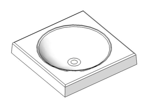 Duravit Architec 50x50 cm ráültethető mosdó csaplyuk nélkül 0320500000