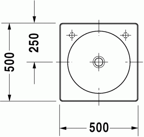 Duravit Architec 50x50 cm ráültethető mosdó csaplyuk jobbra 0320500008