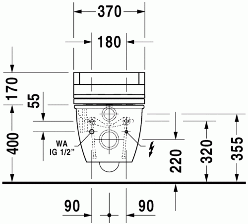 Duravit Darling New fali WC mélyöblítésű, csak SensoWash-sal együtt rendelhető 2544590000