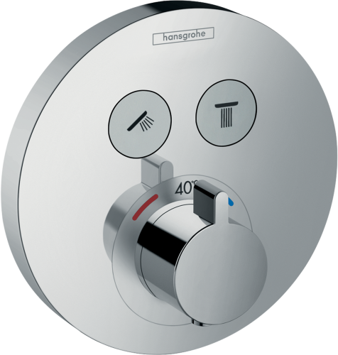 Hansgrohe ShowerSelect S termosztátos csaptelep, falsík alatti szereléshez, 2 fogyasztóhoz 15743 000 (15743000)