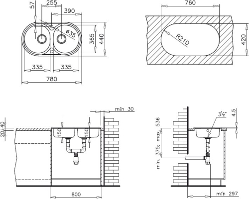 Teka DR 78 2B MTX mikrotextúrás rozsdamentes mosogató (10130004) *