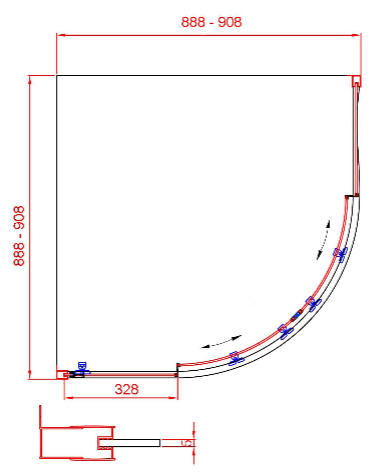 Sapho Gelco Sigma 90x90 negyedköríves zuhanykabin öntött márvány zuhanytálcával (AG3095)