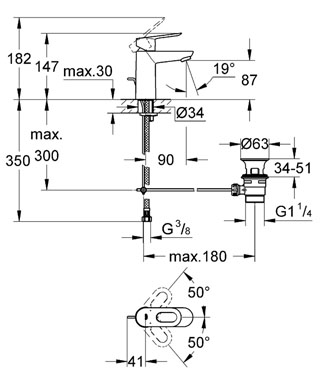 Grohe BauLoop Egykaros mosdócsaptelep 23335 000 (23335000)