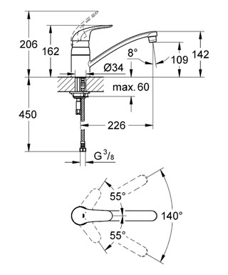Grohe EuroEco mosogató csaptelep 32750 000 (32750000)