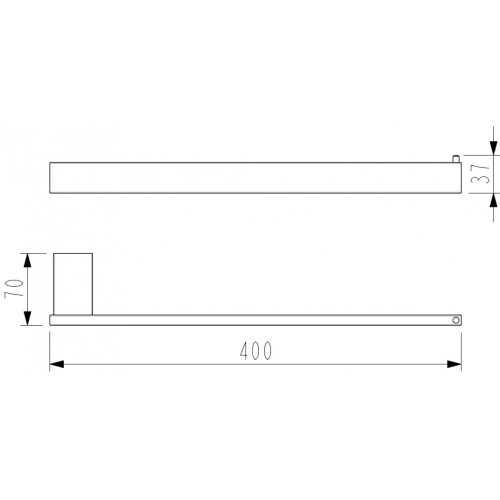 Sapho törölközőtartó a szekrény oldalára 400 mm, króm (FA111)