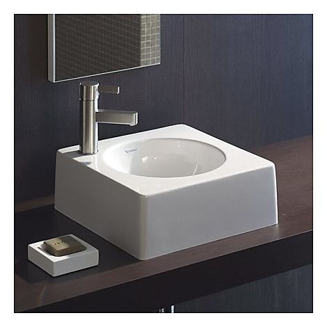Duravit Architec 40x40 cm-es ráültethető mosdó bal oldali csaplyukkal, fehér 032040 00 09 (K)