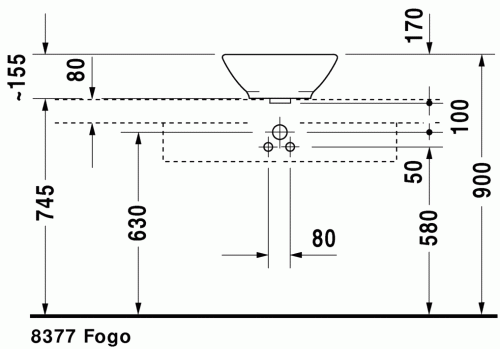 Duravit Bacino Ø 42 cm-es ráültethető mosdó 0325420000