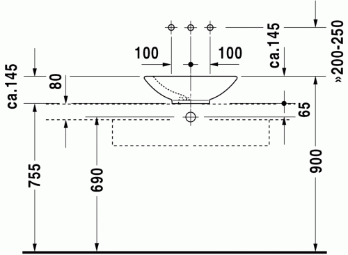 Duravit Bagnella Ø 48 cm-es ráültethető mosdó 0451480000