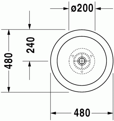 Duravit Bagnella Ø 48 cm-es ráültethető mosdó 0451480000