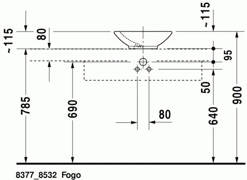 Duravit Bagnella Ø 40 cm-es ráültethető mosdó 0451400000