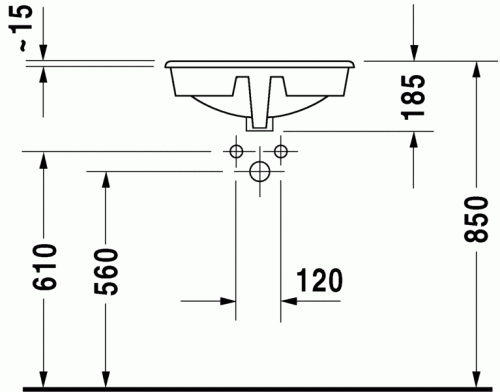 Duravit Manua Ø 48 cm-es beépíthető mosdó 5220480000