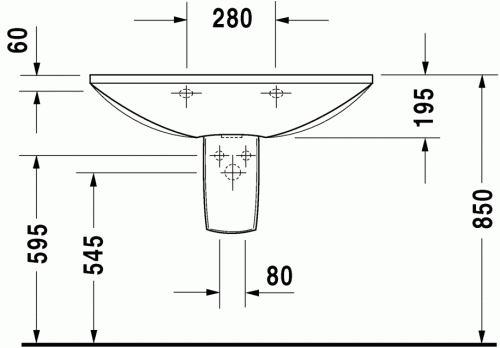 Duravit Caro 90x59,5 cm-es mosdó 043490 00 00