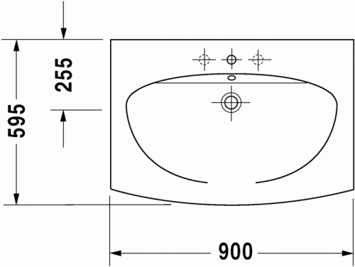Duravit Caro 90x59,5 cm-es mosdó 043490 00 00
