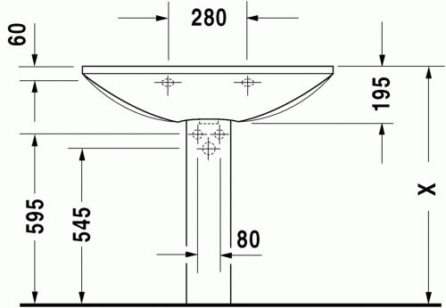 Duravit Caro 90x59,5 cm-es mosdó 043490 00 00