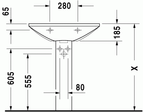 Duravit Caro 70x50,5 cm-es mosdó 043470 00 00