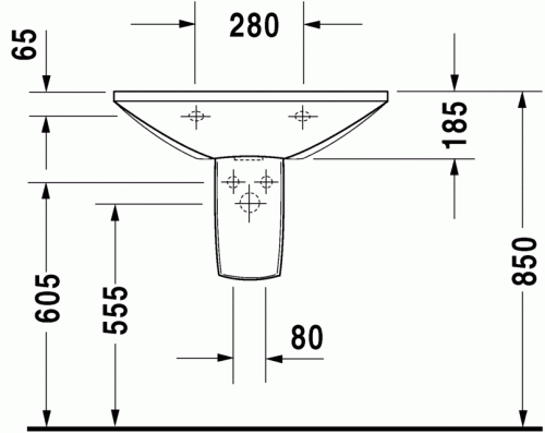 Duravit Caro 70x50,5 cm-es mosdó 043470 00 00