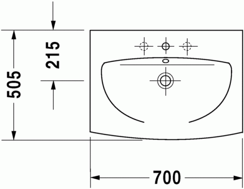 Duravit Caro 70x50,5 cm-es mosdó 043470 00 00