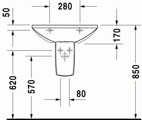 Duravit Caro 60x47 cm-es mosdó 043460 00 00