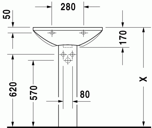 Duravit Caro 60x47 cm-es mosdó 043460 00 00