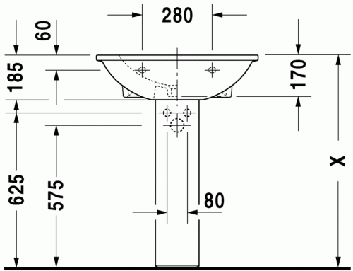 Duravit Darling New 65x55 cm-es mosdó 2621650000